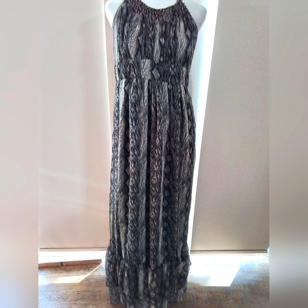 WILLOW and Clay Snake Print Halter Maxi Dress - Picture 1 of 6